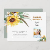 Rustic Lights Wood Zonnebloem Vrijgezellenfeest Fo Uitnodiging Briefkaart (Voorkant / Achterkant)