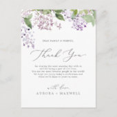 Rustic Lila Bedankt Kaart voor ontvangst (Voorkant)
