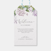 Rustic Lila bruiloft Welkom Cadeaulabel (Voorkant)