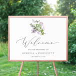 Rustic Lila bruiloft Welkom Poster<br><div class="desc">Dit lila trouwwelkomstposter is perfect voor een lente- of zomerbruiloft. Het romantische en elegante bloemontwerp kenmerkt waterverf paarse lila bloemen met een boho country tuin. Pas het poster met de naam van de bruid en de bruidegom aan,  en de datum van de bruiloft.</div>