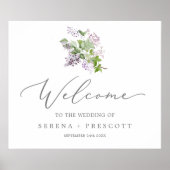 Rustic Lila bruiloft Welkom Poster (Voorkant)