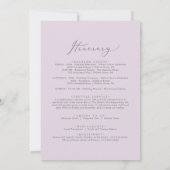 Rustic Lila bruiloft Welkomstbrief & reisroute (Achterkant)