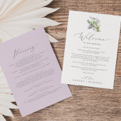 Rustic Lila bruiloft Welkomstbrief & reisroute