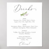 Rustic Lila Drink Menu Sign Poster (Voorkant)
