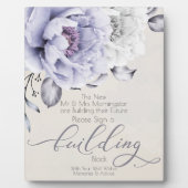 Rustic Lila en Alabaster Peony Floral Fotoplaat (Voorkant)