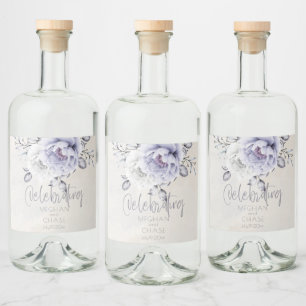 Rustic Lila en Alabaster Peony Floral Likeurfles Etiket