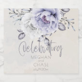 Rustic Lila en Alabaster Peony Floral Likeurfles Etiket (Enkel label)