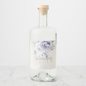 Rustic Lila en Alabaster Peony Floral Likeurfles Etiket (Voorkant)