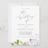 Rustic Lila het huwelijk van Kaart (Voorkant)