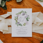 Rustic Lila Het is een meisje Baby shower Kaart