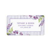 Rustic Lila huwelijk Etiket (Voorkant)