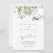 Rustic Lila huwelijk Kaart (Voorkant)