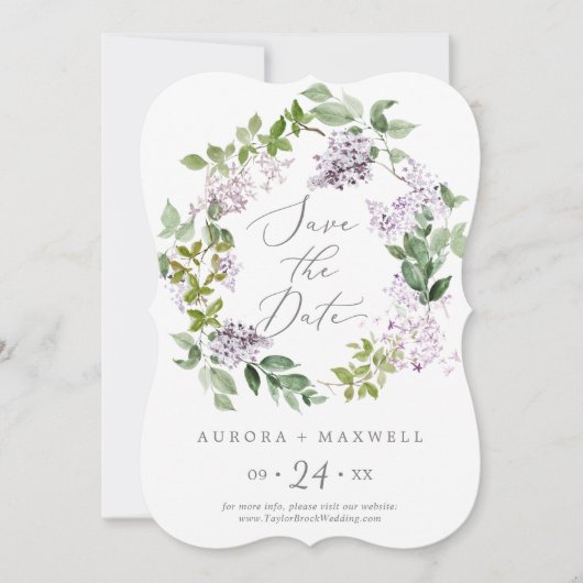 Rustic Lila huwelijk Save The Date (Voorkant)