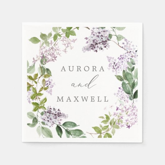 Rustic Lila huwelijk Servet (Voorkant)