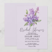 Rustic Lila | Lavendel Bruiloft Uitnodiging (Voorkant / Achterkant)
