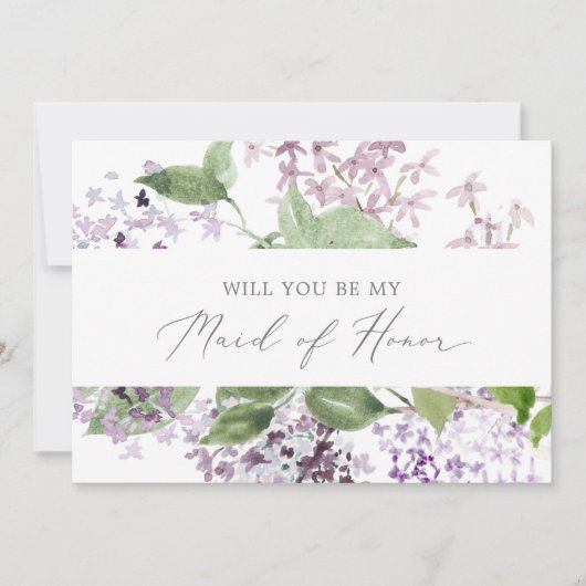 Rustic Lila Maid of Honor proposal Kaart (Voorkant)