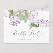 Rustic Lila Menu RSVP-Briefkaart (Voorkant)