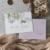 Rustic Lila Menu RSVP-Briefkaart