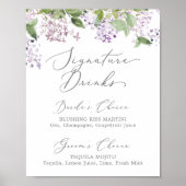 Rustic Lila Signature Drinken Sign Poster (Voorkant)