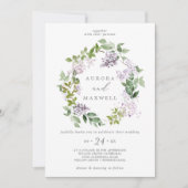 Rustic Lila Wreath Wedding Kaart (Voorkant)