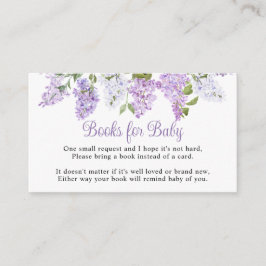 Rustic Lilac Flowers Baby Shower Book for Baby Informatiekaartje