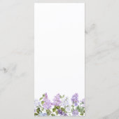 Rustic Lilac Flowers Wedding Menu (Achterkant)