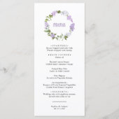 Rustic Lilac Flowers Wedding Menu (Voorkant)
