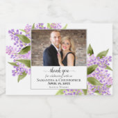 Rustic Lilacs Floral Wedding Bedankt Foto Likeurfles Etiket (Enkel label)