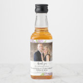 Rustic Lilacs Floral Wedding Bedankt Foto Likeurfles Etiket (Voorkant)