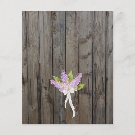 Rustic Lilacs & Lights BUDGET Weddenschap (Achterkant)