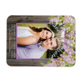 Rustic Lilacs Lights & Photo Wedding Save the Date Magneet (Horizontaal)