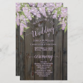 Rustic Lilacs on Barn Wood Budget Wedding Programm (Voorkant / Achterkant)