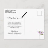 Rustic Lilacs Wedding Save the Date Calendar Gray Aankondigingskaart (Achterkant)