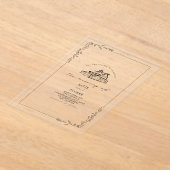 Rustic Line Art Barn Botanische bruiloft Acryl Uitnodigingen (Laagn)