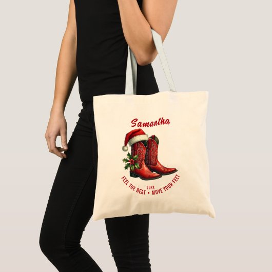 Rustic Line Dance Cowboy Boots Tote Bag (Voorkant (product))