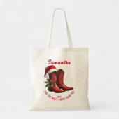 Rustic Line Dance Cowboy Boots Tote Bag (Voorkant)