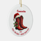 Rustic Line Dance Cowboylaarzen Keramisch Ornament (Rechts)