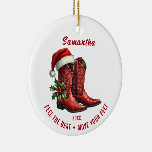 Rustic Line Dance Cowboylaarzen Keramisch Ornament (Rechts)