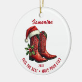 Rustic Line Dance Cowboylaarzen Keramisch Ornament (Links)