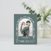 Rustic Line Drawn Christmas Botanical Arch 1-Photo Feestdagenkaart (Staand voorkant)