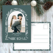 Rustic Line Drawn Christmas Botanical Arch 1-Photo Feestdagenkaart