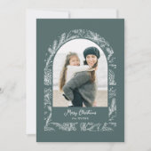 Rustic Line Drawn Christmas Botanical Arch 1-Photo Feestdagenkaart (Voorkant)
