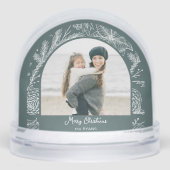 Rustic Line Drawn Christmas Botanical Arch 1-Photo Sneeuwbol (Voorkant)