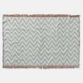 Rustic Linen Beige and Blue Chevron Deken (Voorkant)