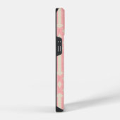 Rustic Linen Beige en Roze Trellis Monogram iPhone Hoesje (Rechterkant)
