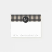 Rustic Linen Black Buffalo Pset gingham Monogram Post-it® Notes (Voorkant)