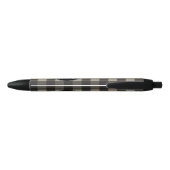 Rustic Linen Black Buffalo Pset Pattern Monogram Zwarte Inkt Pen (Achterkant)