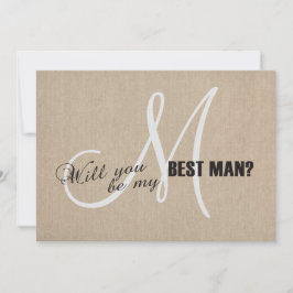 Rustic Linen Canvas Wedding is mijn beste uitnodig Kaart