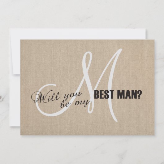 Rustic Linen Canvas Wedding is mijn beste uitnodig Kaart (Voorkant)