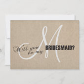 Rustic Linen Canvas Wedding is mijn Bridesmaid Kaart (Voorkant)